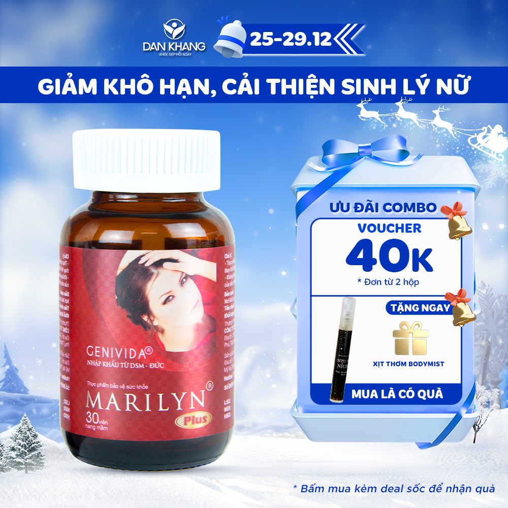 (Date 06/24) Viên Uống Marilyn Plus Cân Bằng Nội Tiết Tố Nữ - Hộp 30 Viên