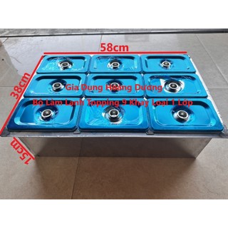 Bộ làm lạnh topping loại 9 khay nắp inox