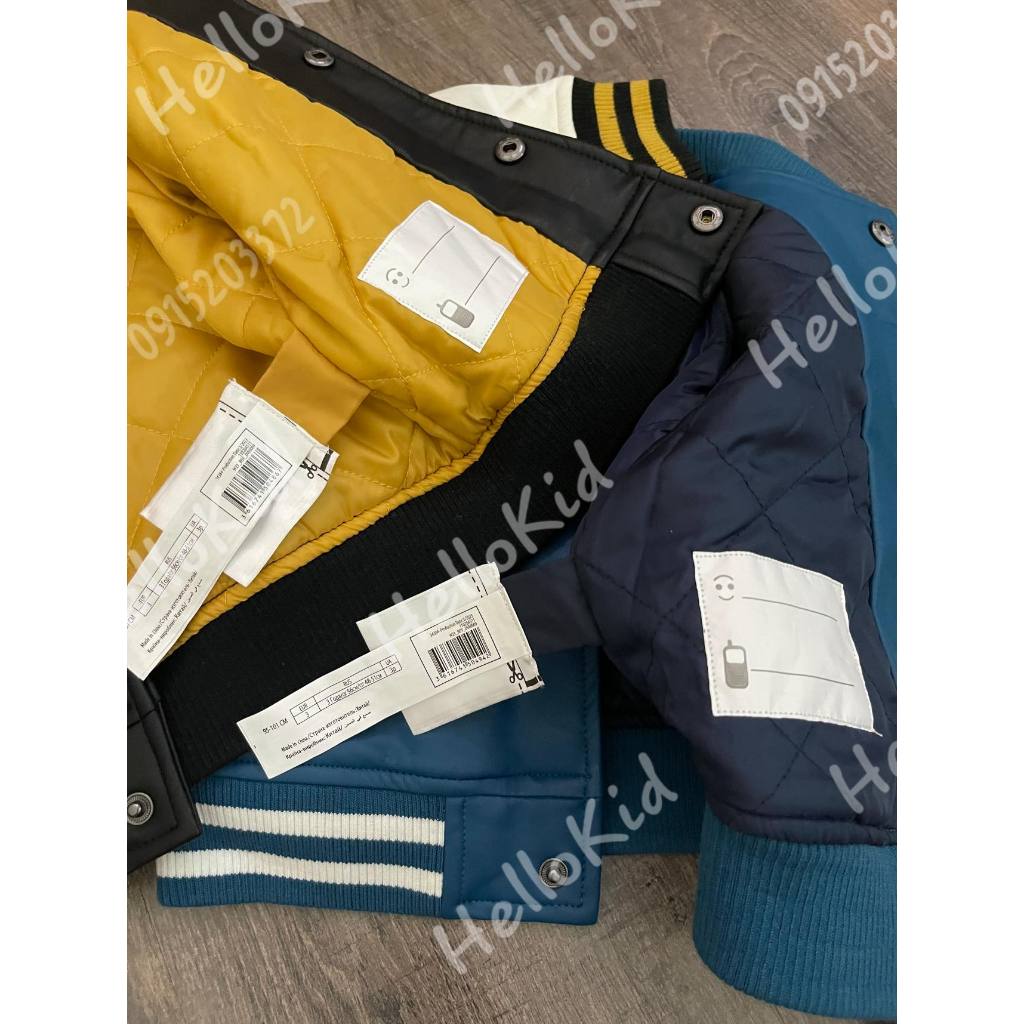 Áo khoác bomber logo N intex xuất âu cho bé