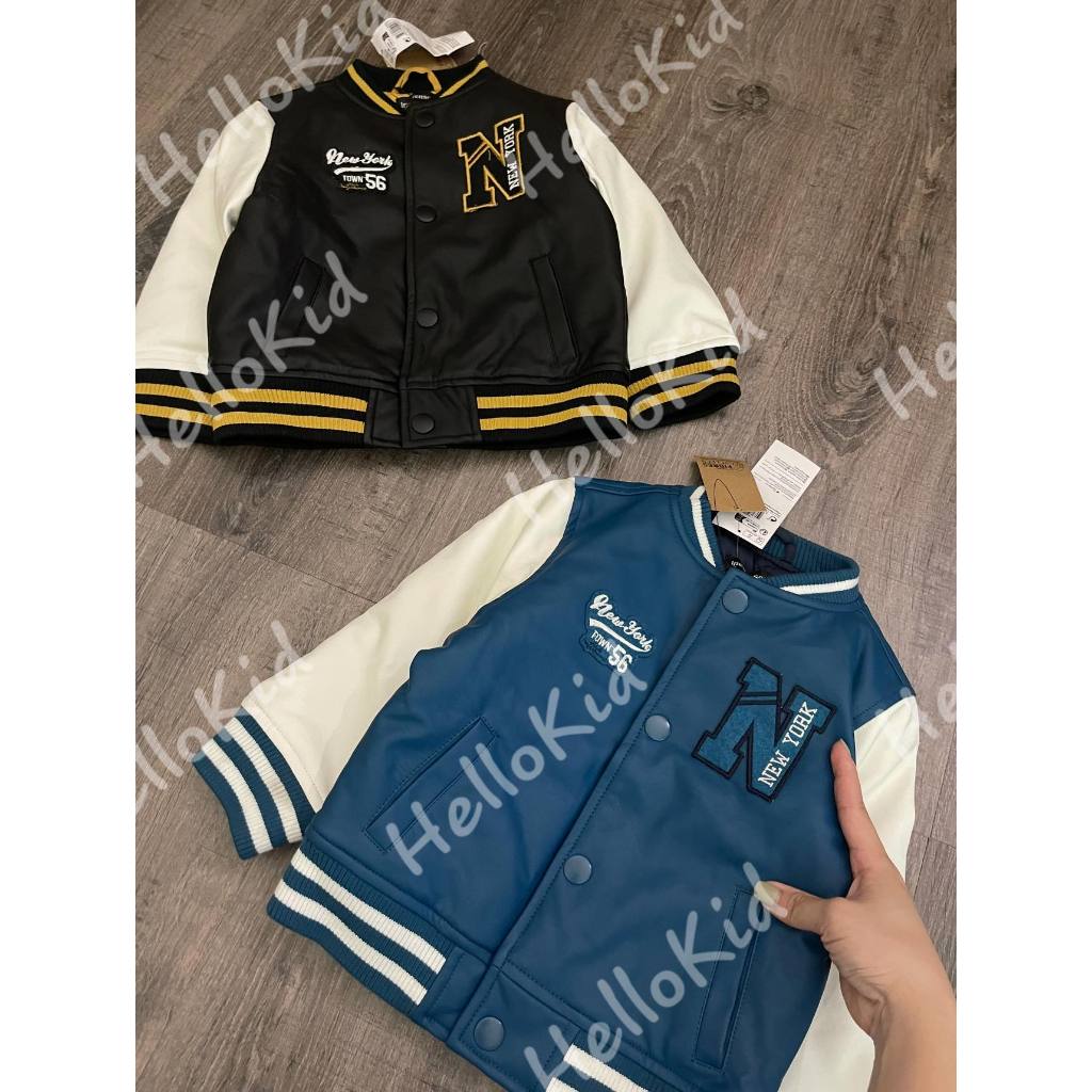 Áo khoác bomber logo N intex xuất âu cho bé