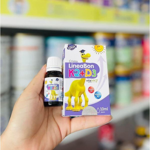 [ Tặng 1 Gấu Ôm Ngẫu Nhiên ] Lineabon D3K2 Hỗ Trợ Phát Triển Xương Và Răng Chai 10ML