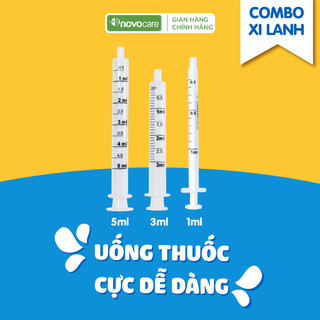 Combo xilanh Novocare, hộp 3 chiếc 1ml, 3ml 5ml