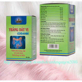 TRÀNG BÁT VỊ Codanbe Kingphar Đỏ - Hộp 40 Viên -  Hỗ trợ Viêm đại tràng cấp mãn tính, đại tràng có thắt