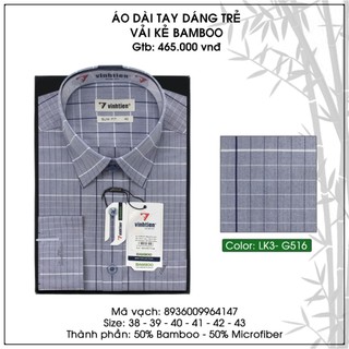 Áo Sơ Mi Tay Dài Bamboo Dáng SlimFit Vĩnh Tiến G516