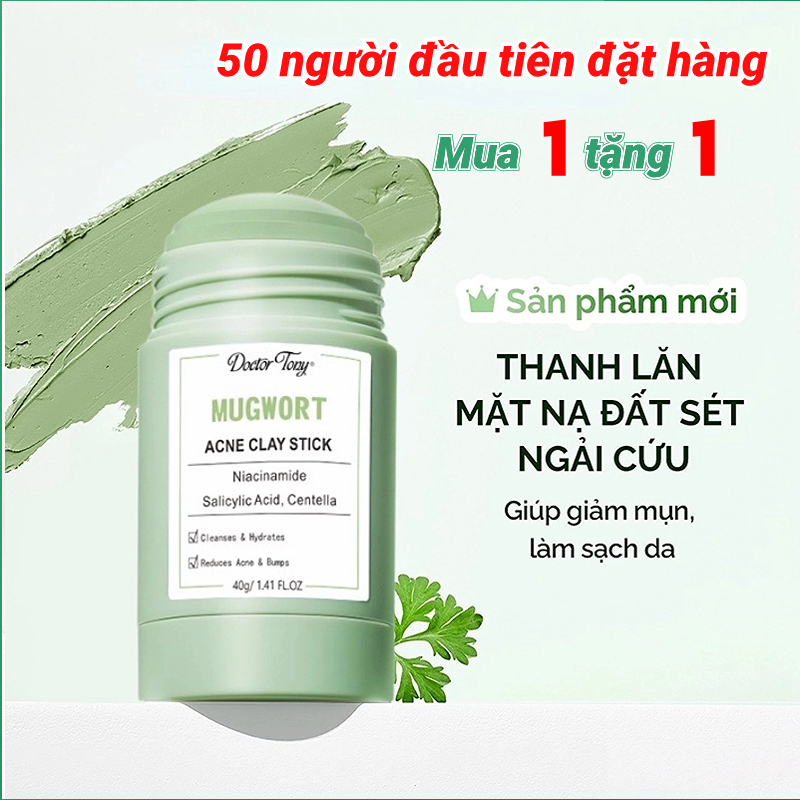 mặt nạ skin Thanh lăn mặt nạ đất sét ngải cứu cải thiện vấn đề mụn 40g thanh lăn massage