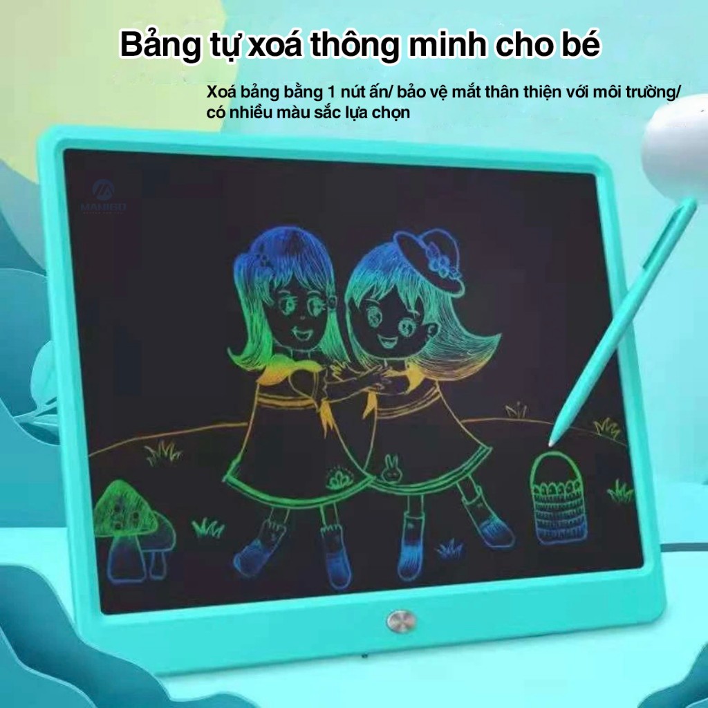 Bảng vẽ viết thông minh tự xóa Manigo KS01501 màn hình LCD 15 inch cho bé thỏa sức học tập sáng tạo, bảo hành 1 năm