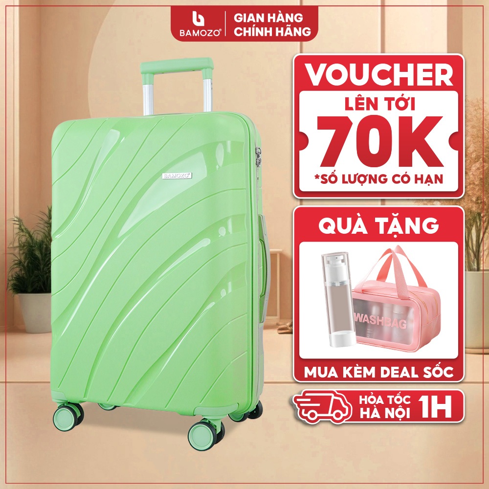 Vali Kéo Du Lịch Size 28 Bamozo Nancy , Vali Kéo Du Lịch Chất Liệu PP Chịu Va Đập Tuyệt Đối, Chống Nước Bảo Hành 5 Năm
