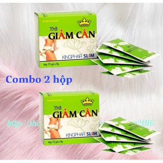 (Combo 2 hộp) TRÀ GIẢM CÂN Slim Kingphar - Hộp 15 gói - Giảm cân an toàn, hiệu quả, tăng cường chuyển hoá mỡ