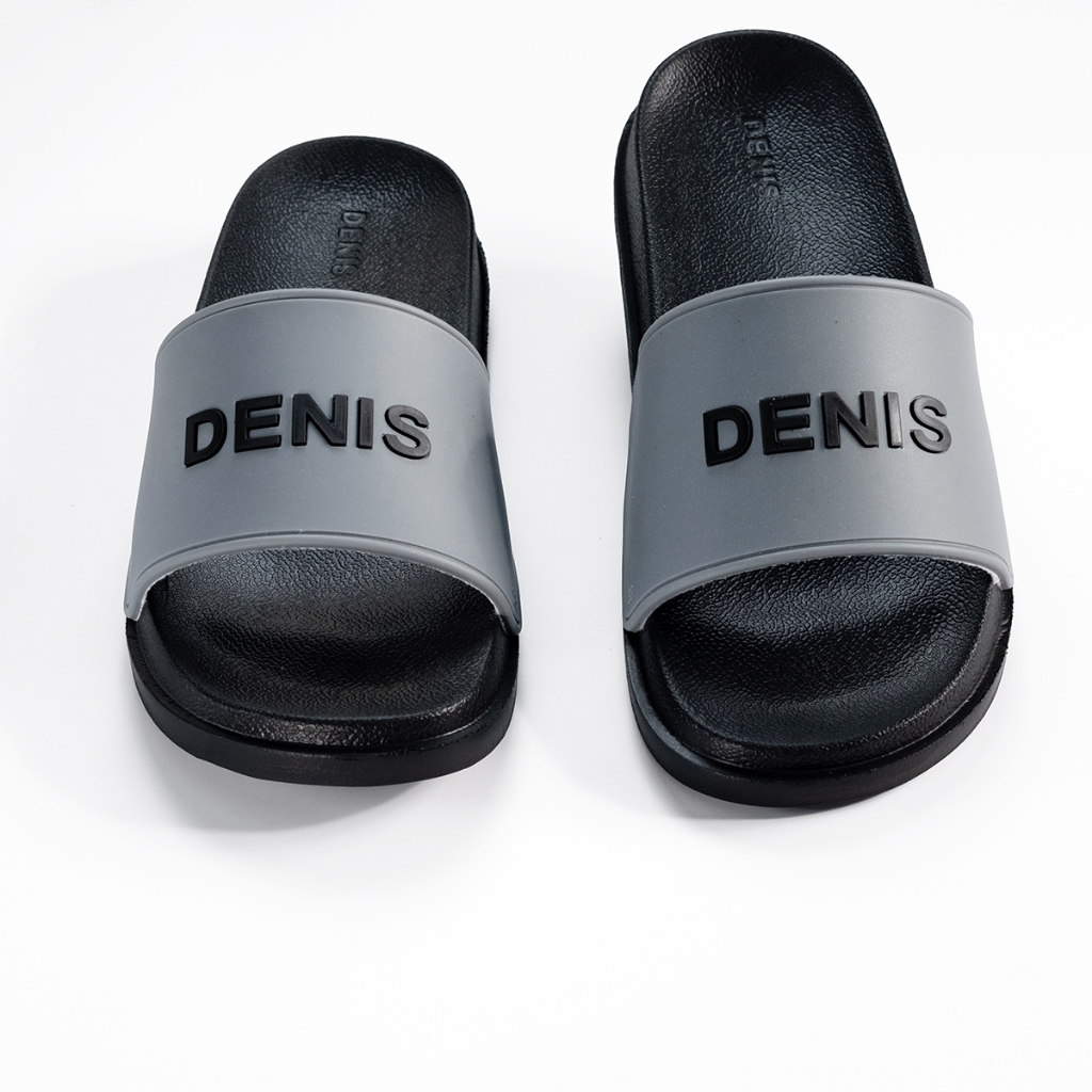 Dép quai ngang Denis Unisex Slipper DN11  Fullbox đế đen quai xám thời trang Ngoài trời