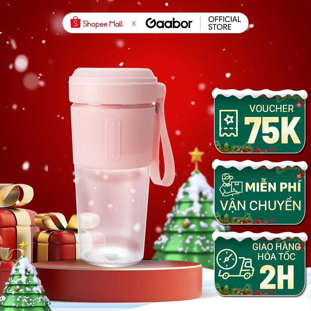 Máy xay sinh tố cầm tay Gaabor GF-M03D/FP3E-GN01A dung tích 300ml nhỏ gọn pin sạc cổng USB tiện lợi - Hàng chính hãng