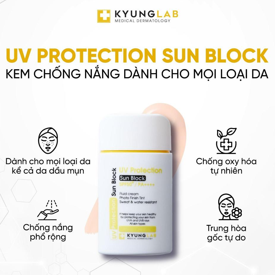 Kem chống nắng KyungLab UV Protection SPF50+ PA++++ không bóng nhờn chống thấm nước cả da nhạy cảm 6 màng lọc - 50ml