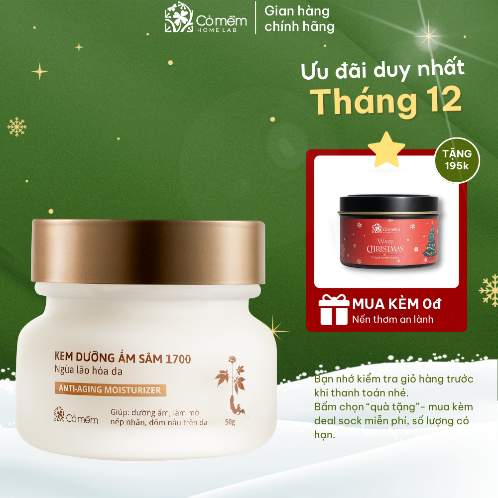 Kem dưỡng ẩm da mặt Sâm 1700 Ngừa Lão Hoá da Giúp Mờ Nếp Nhăn Và Đốm Nâu Cỏ Mềm 50g