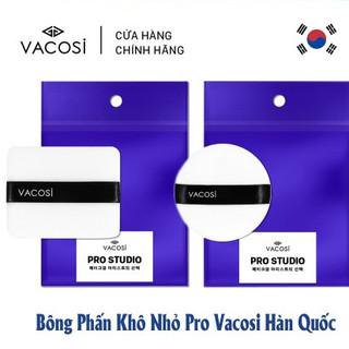Bông phấn khô tròn pk03 + khô vuông pk01 vacosi pro bông phấn trang điểm pk02