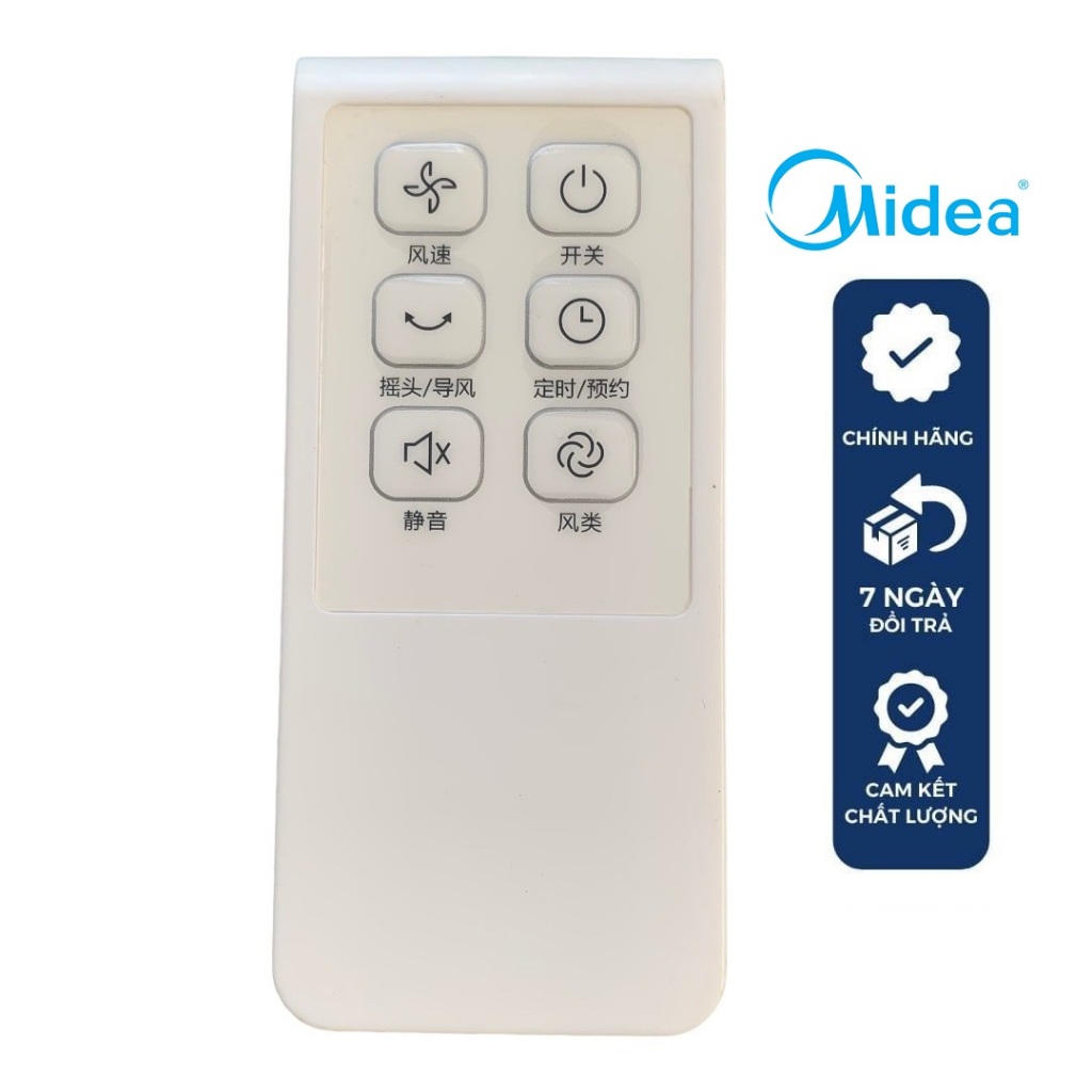 Điều khiển quạt Midea chính hãng, Remote midea quạt nội địa dùng cho quạt đứng, treo tường, quạt phu