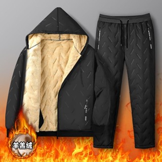 Quần , áo dài Cotton Lót Lông Cừu Phối Lông Cừu Dày Dặn Chống Gió Giữ Ấm Mùa Đông Kiểu Mới Cho Nam, Nữ