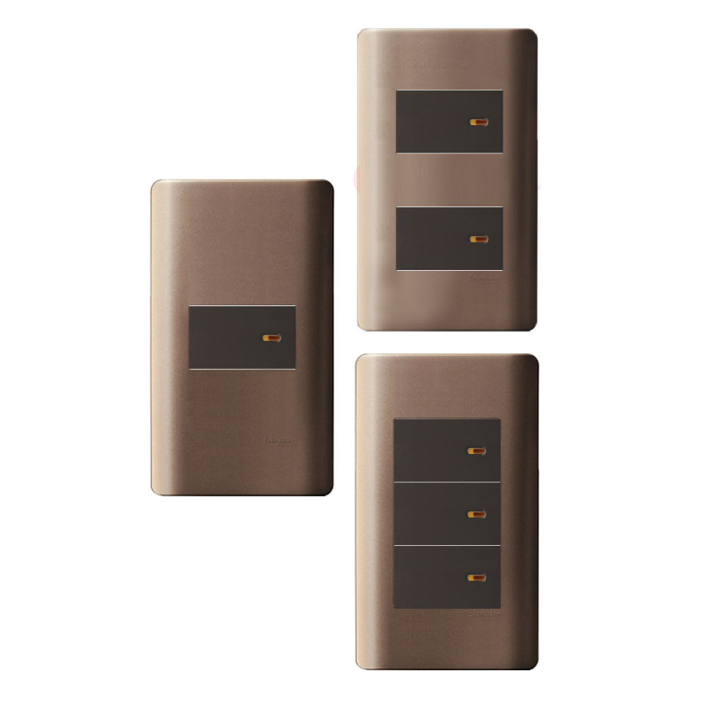 Bộ công tắc 2 chiều Schneider Zencelo A màu nâu cà phê