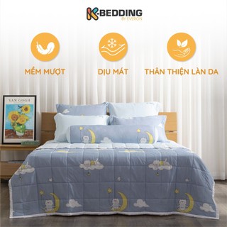Bộ ga chần bông K-Bedding by Everon chất vải Cool Flex KCSP mềm mát bộ 4 món, không bao gồm chăn