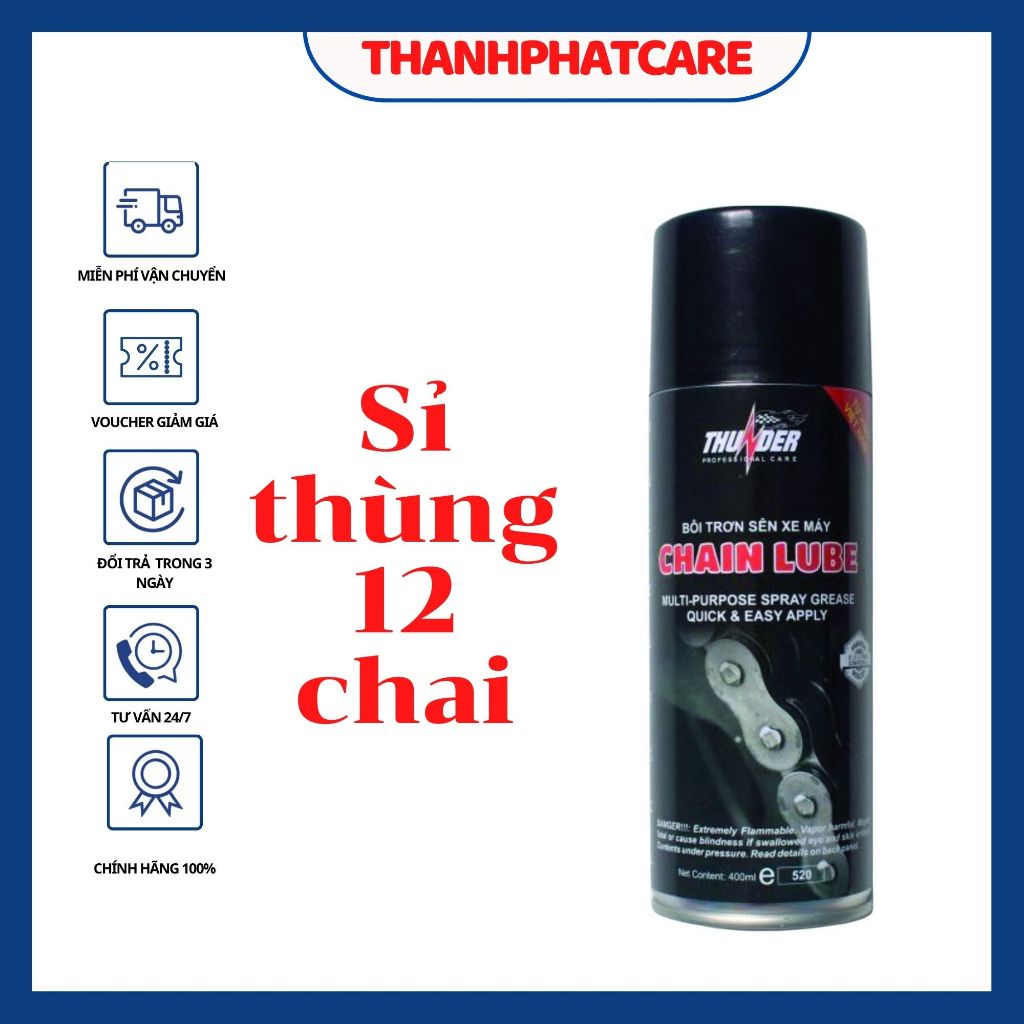 [Sỉ] 12 chai Thunder chain lube 400ml