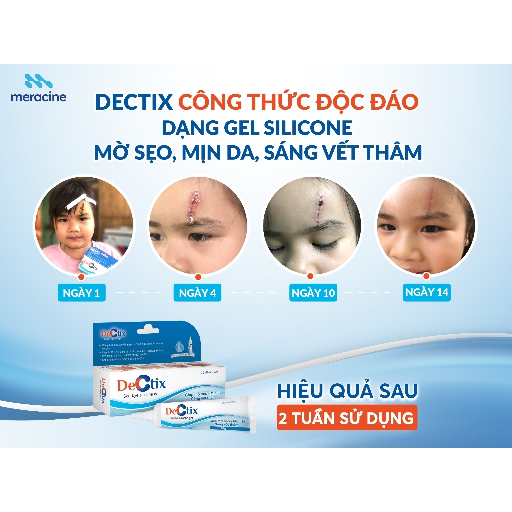 Kem Bôi Sẹo Dectix Scarbye Silicone Meracine - Giúp Làm Mờ, Làm Mịn Sẹo Lồi, Sẹo Lõm, Sẹo Thâm