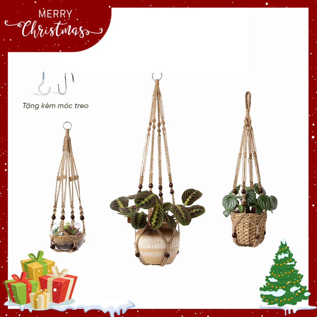 Dây treo chậu cây Macrame Monrovia, trang trí văn phòng, trong nhà, đan thủ công tỉ mỉ, Tiêu chuẩn Châu Âu
