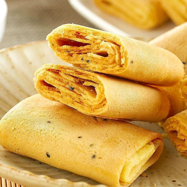 🌯🍳 Bánh cuộn trứng giòn vị Mè đen Weisiqi 208g - Đài Loan 🇹🇼