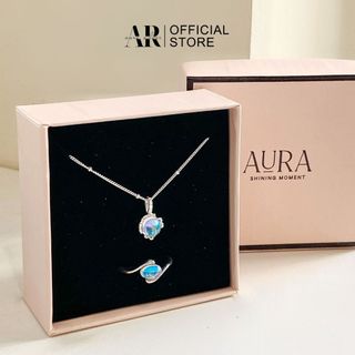 Set dây chuyền, khuyên tai, nhẫn Moonlight - Aura Silver - Set Moonlight