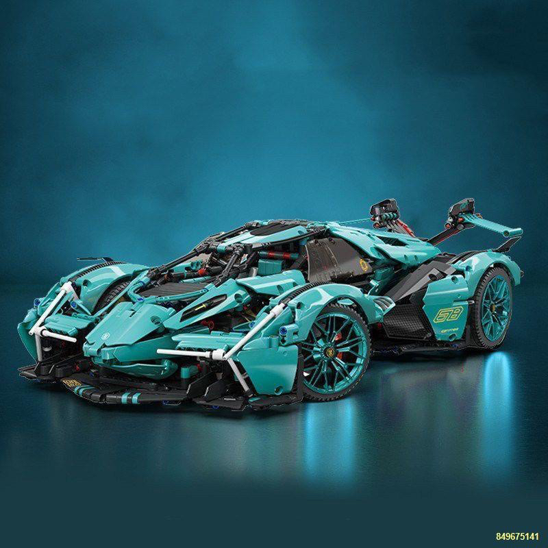 Mô hình lắp ráp Lambo V12 Blue mở cánh tỷ lệ 1:14