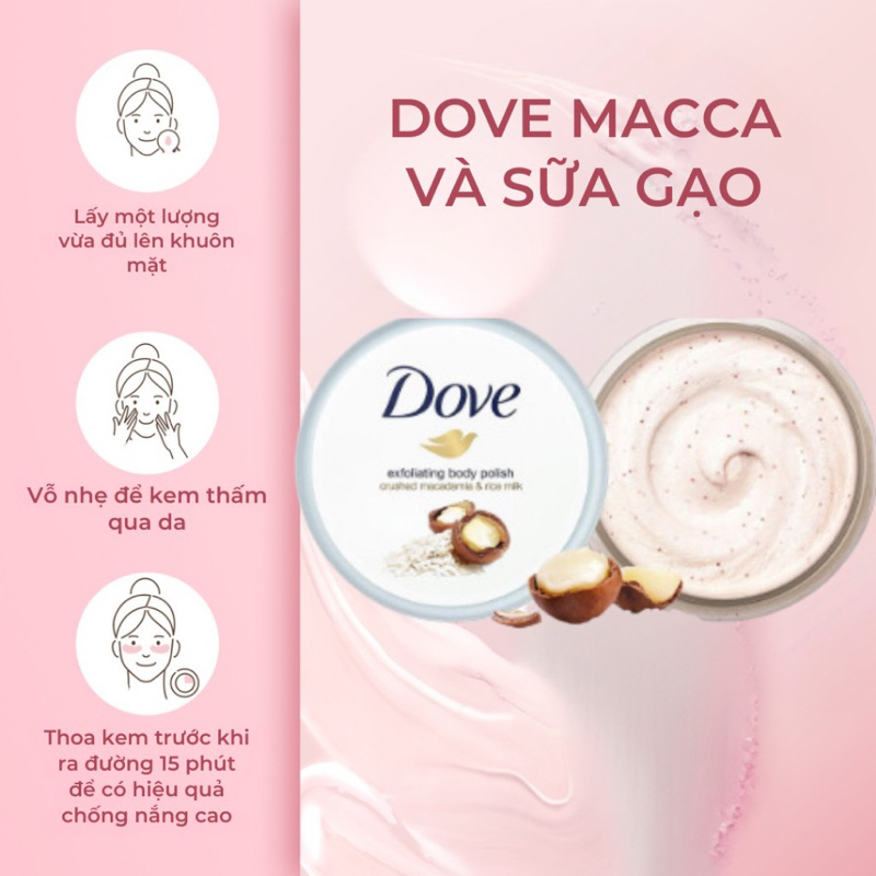 Kem Tẩy Tế Bào Chết Body Dove Chăm Da Sáng Mịn,Giữ Ẩm, Dưỡng Trắng 298g | BigBuy360 - bigbuy360.vn