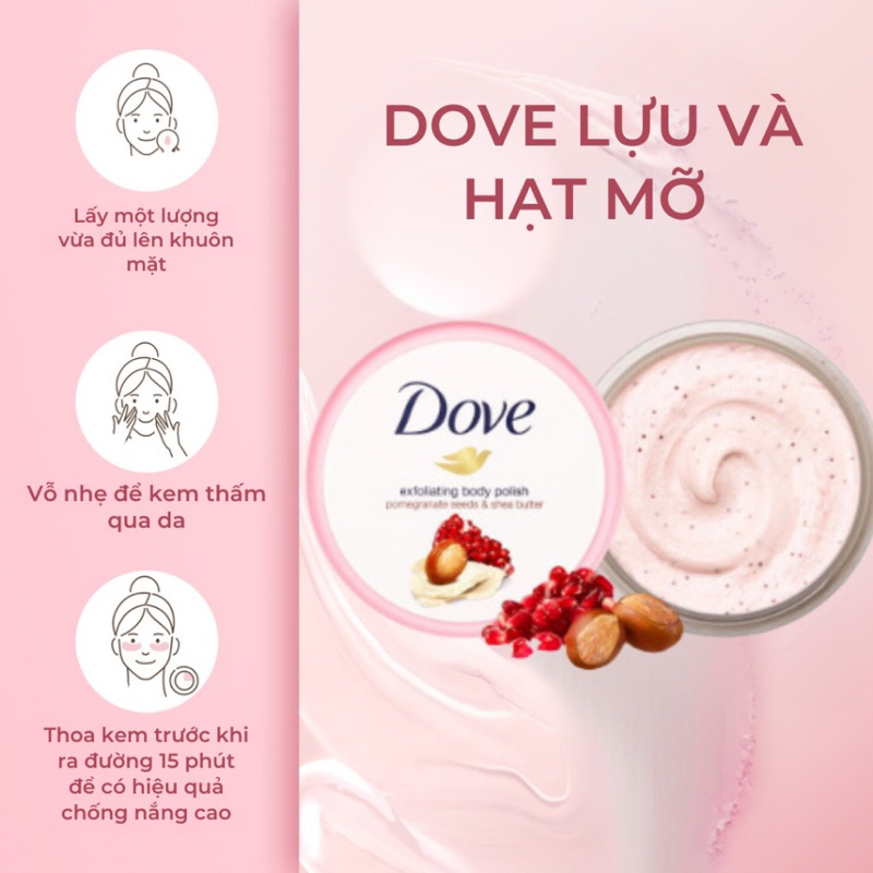 Kem Tẩy Tế Bào Chết Body Dove Chăm Da Sáng Mịn,Giữ Ẩm, Dưỡng Trắng 298g | BigBuy360 - bigbuy360.vn