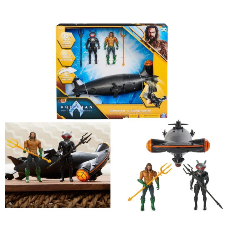 Bộ Aquaman vs Black Manta cùng tàu ngầm Manta có đèn và âm thanh