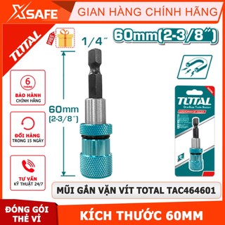 Mũi gắn vặn vít total tac464601 chiều dài 60mm, chức năng mở rộng giới hạn, đóng gói thẻ vỉ - chính hãng