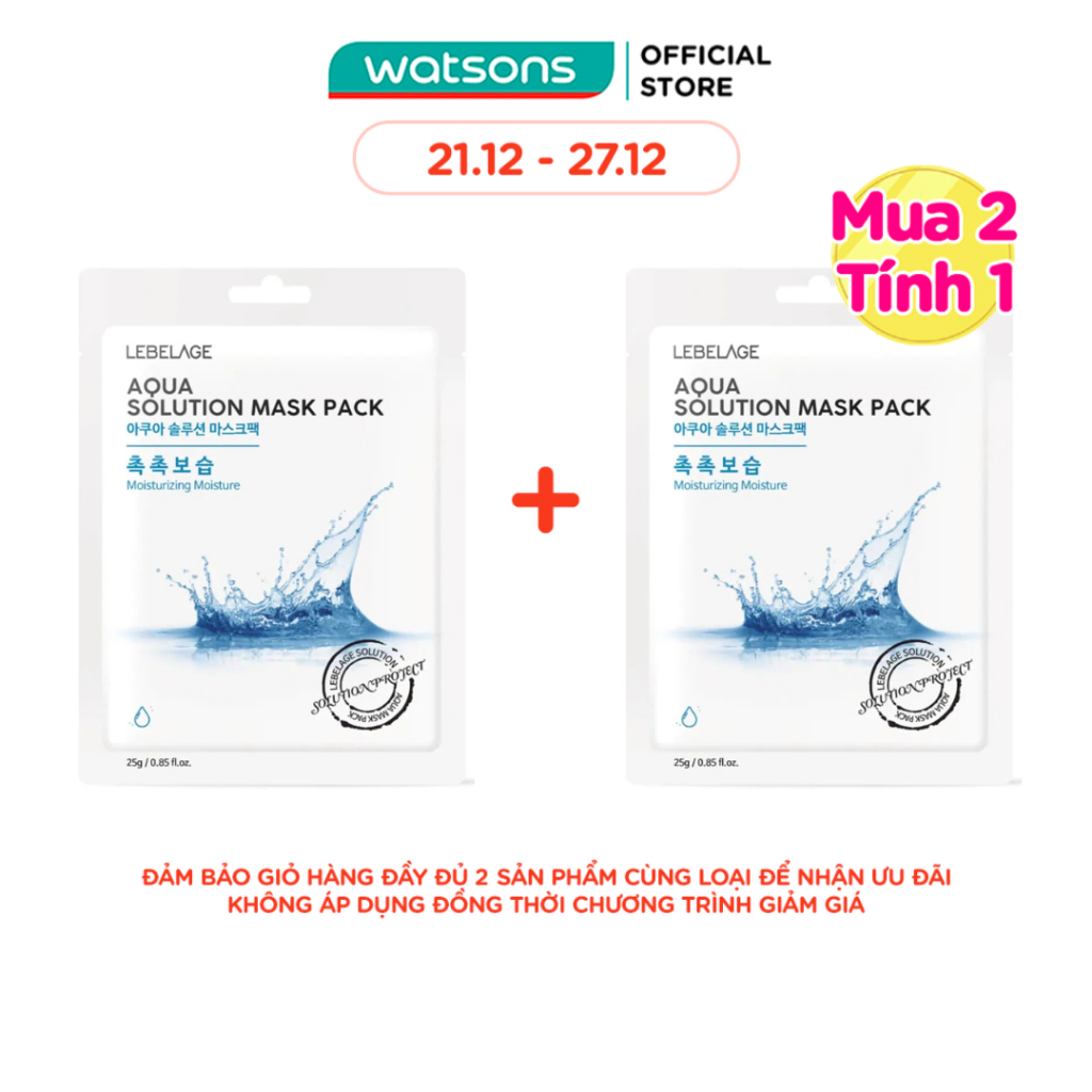 Mặt Nạ Lebelage Aqua Solution Mask Pack Moisturizing Moisture Cấp Nước 25g