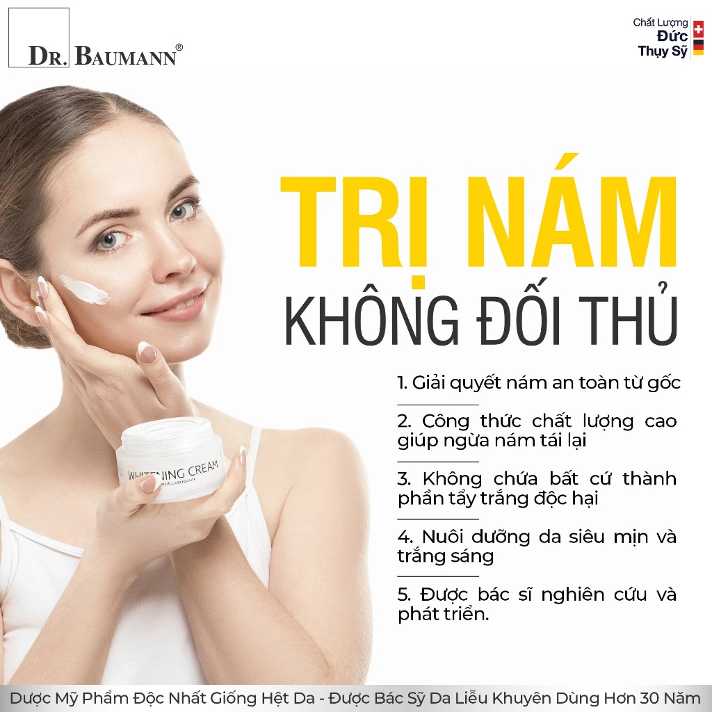 Kem cấp trắng da nám Whitening Cream Dr.Baumann 30ml