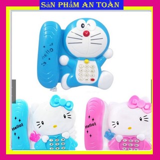 Đồ chơi điện thoại bàn doremon và hello kitty phát nhạc cho bé yêu