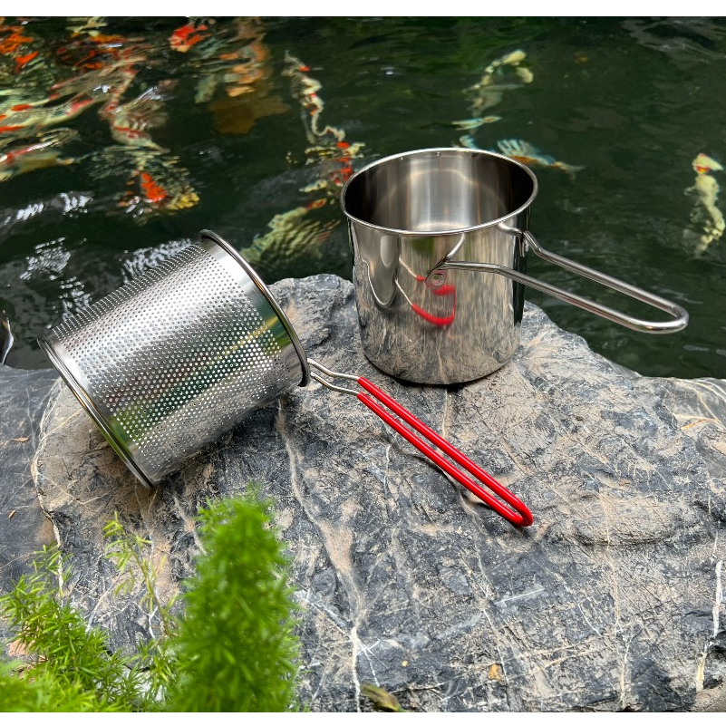 Nồi Mini Quánh Chiên Ngập Dầu Inox Xuất Nhật  Quánh Chiên Rán Sâu Lòng Kèm Lưới Lọc Dùng Bếp Từ Nhà Bếp