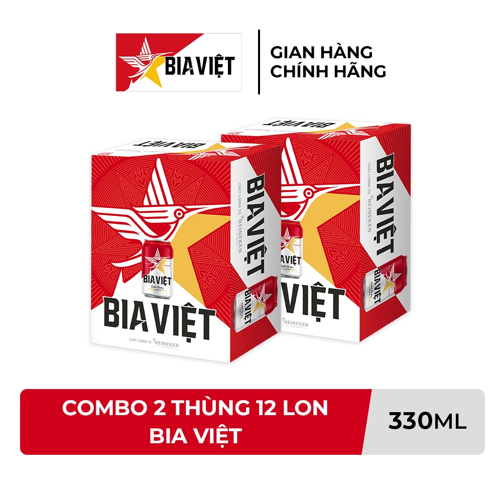 HỎA TỐC HCM - Combo 2 Thùng 12 lon Bia Việt 330ml/lon