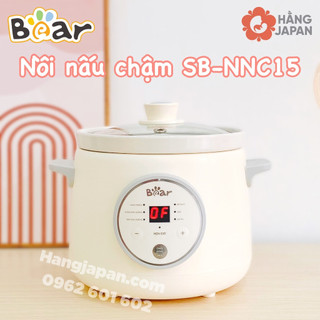 Nồi nấu chậm Bear thế hệ mới 6 chế độ Nấu súp, nấu cháo, Ninh, Hầm, Nấu chè, Giữ ấm phiên bản Tiếng Việt - BH 18 tháng
