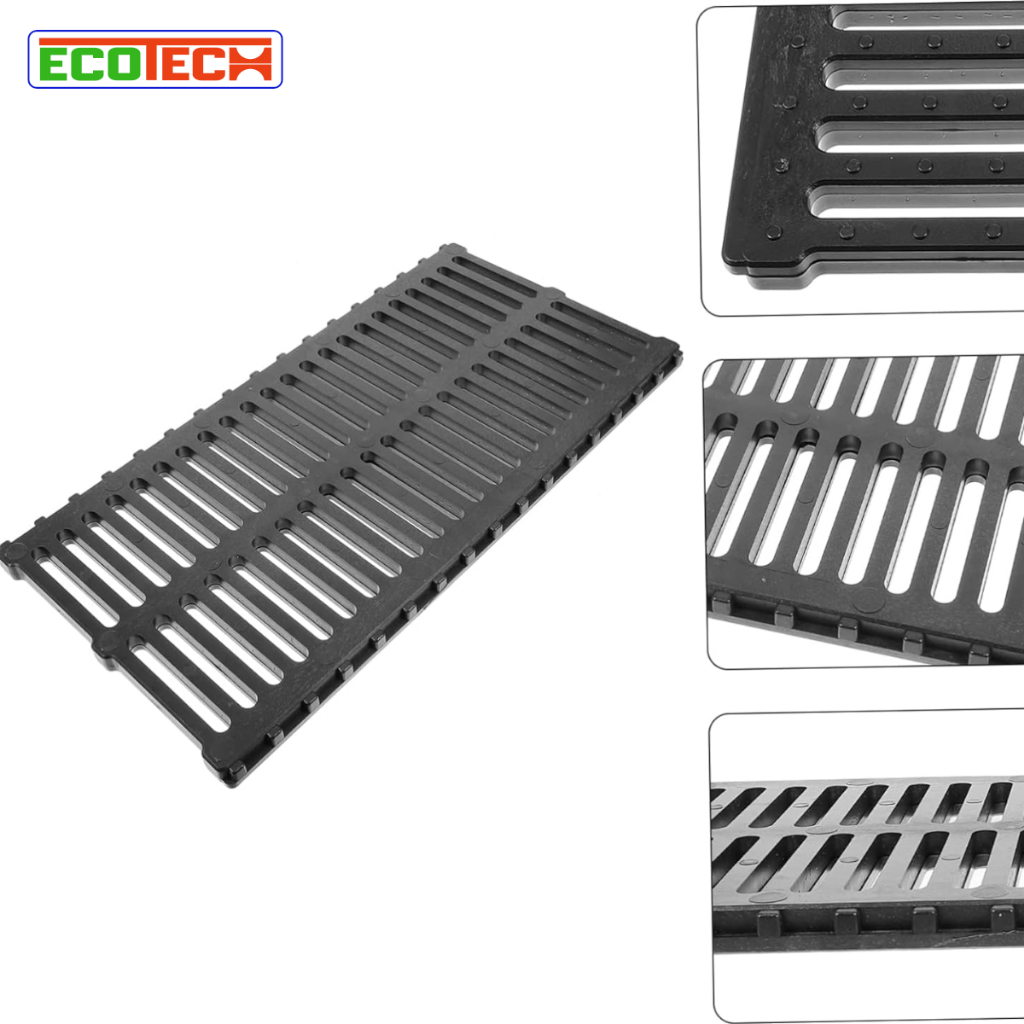NẮP KÊNH THOÁT NƯỚC HDPE 2 kích thước 200x20x500 và 250x20x500: Tải trọng 3 tấn, kết cấu chắc chắn, chống trơn trượt.