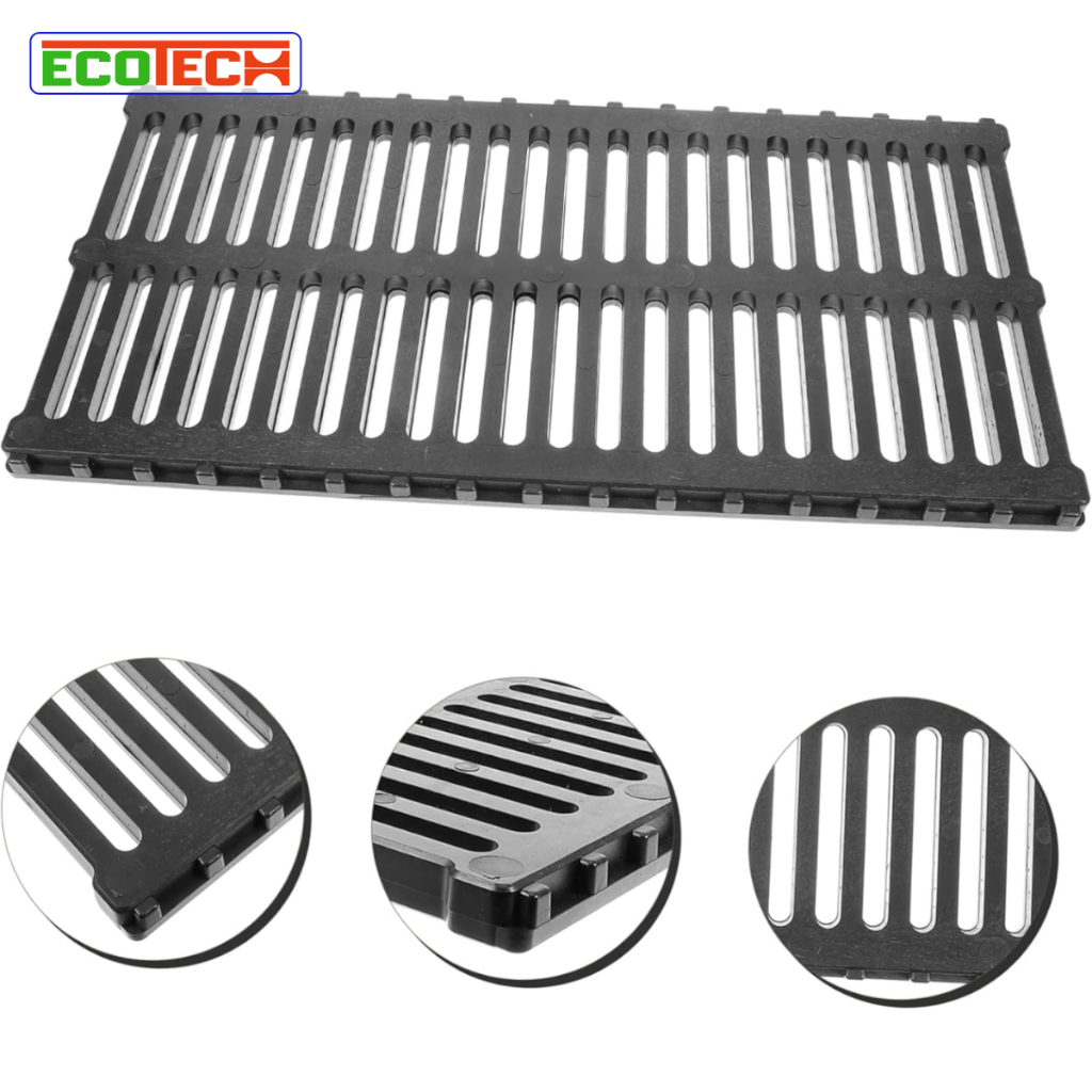 NẮP KÊNH THOÁT NƯỚC HDPE 2 kích thước 200x20x500 và 250x20x500: Tải trọng 3 tấn, kết cấu chắc chắn, chống trơn trượt.