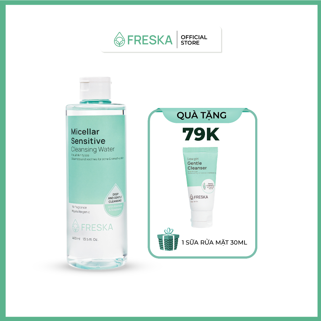 Nước tẩy trang Freska Micellar Sensitive Cleansing Water 400ml