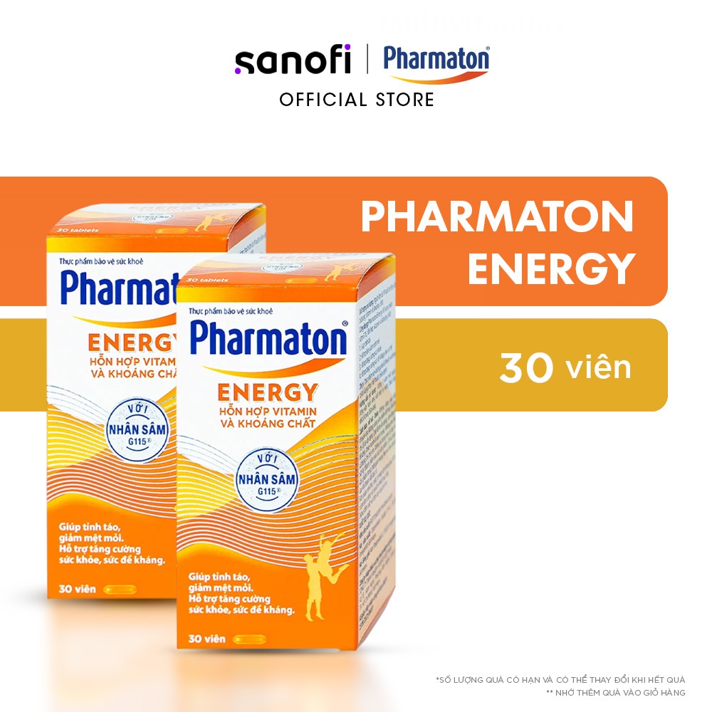 Bộ 2 Lọ Thực Phẩm Bảo Vệ Sức Khỏe Pharmaton Energy 30 Viên/Lọ