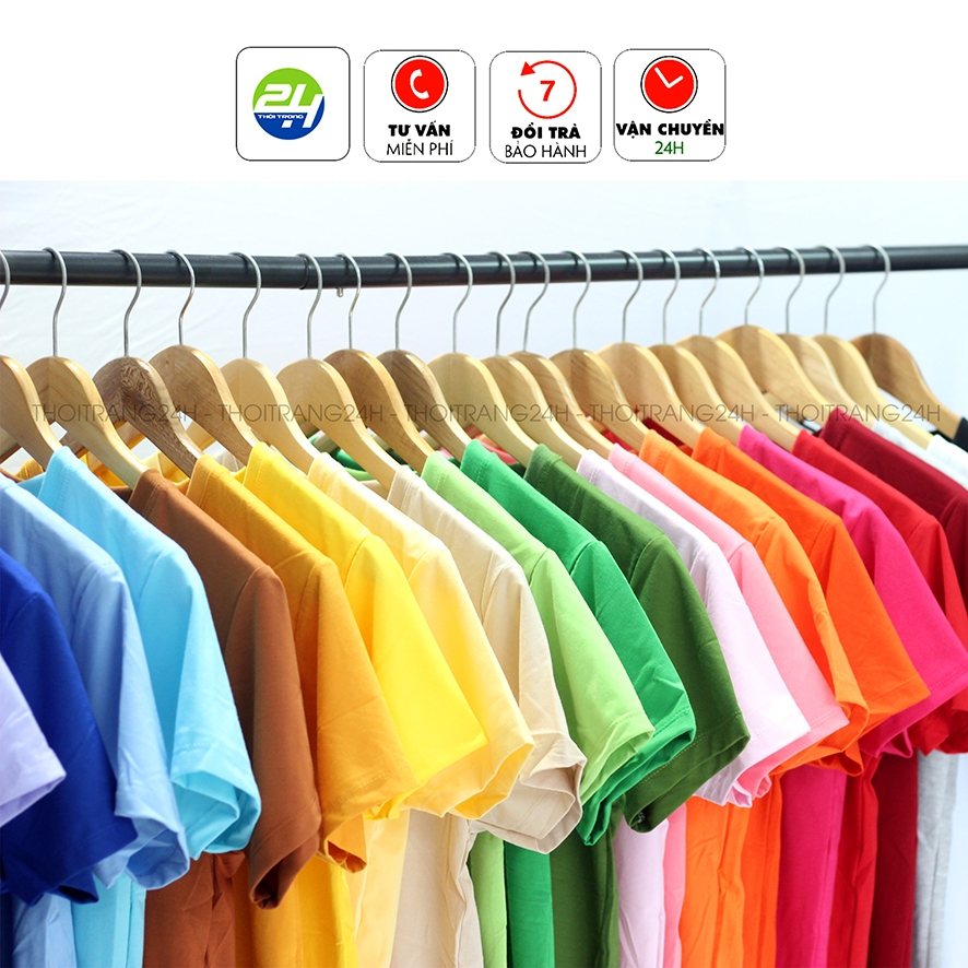 Top Áo Thun Trơn THOITRANG24H Nhiều Màu Áo Phông Basic Nam Nữ Ngắn Tay Vải Dày Mịn Đủ Size | BigBuy360 - bigbuy360.vn