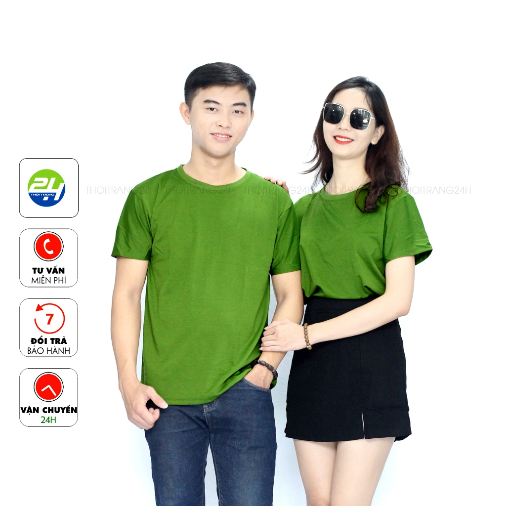 Top Áo Thun Trơn THOITRANG24H Nhiều Màu Áo Phông Basic Nam Nữ Ngắn Tay Vải Dày Mịn Đủ Size | BigBuy360 - bigbuy360.vn