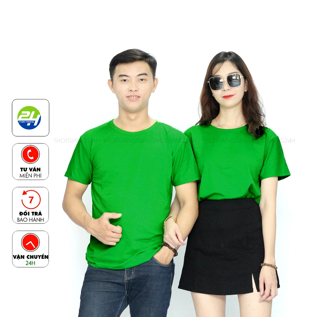 Top Áo Thun Trơn THOITRANG24H Nhiều Màu Áo Phông Basic Nam Nữ Ngắn Tay Vải Dày Mịn Đủ Size | BigBuy360 - bigbuy360.vn