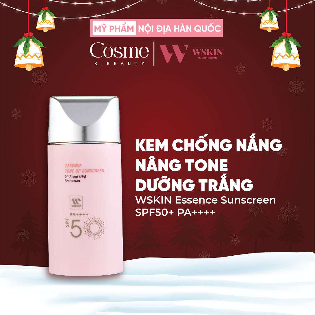 Kem Chống Nắng WSKIN Essence Sunscreen SPF50+ PA++++ Nâng Tone Dưỡng Trắng 50ml WKCN03