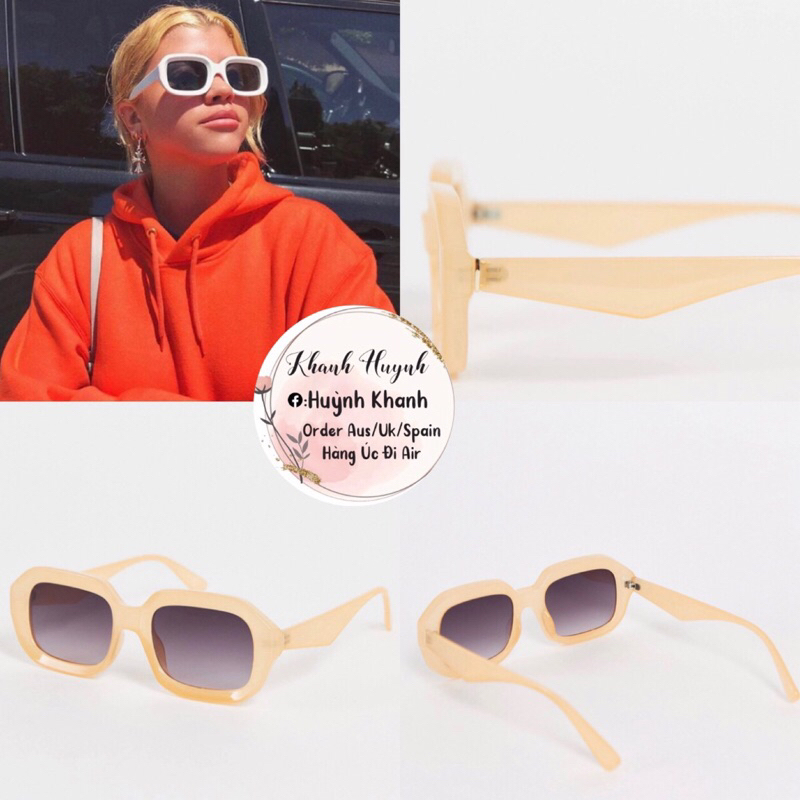 (Đủ Bill) Kính Topshop square in peach sunglasses UK Auth
