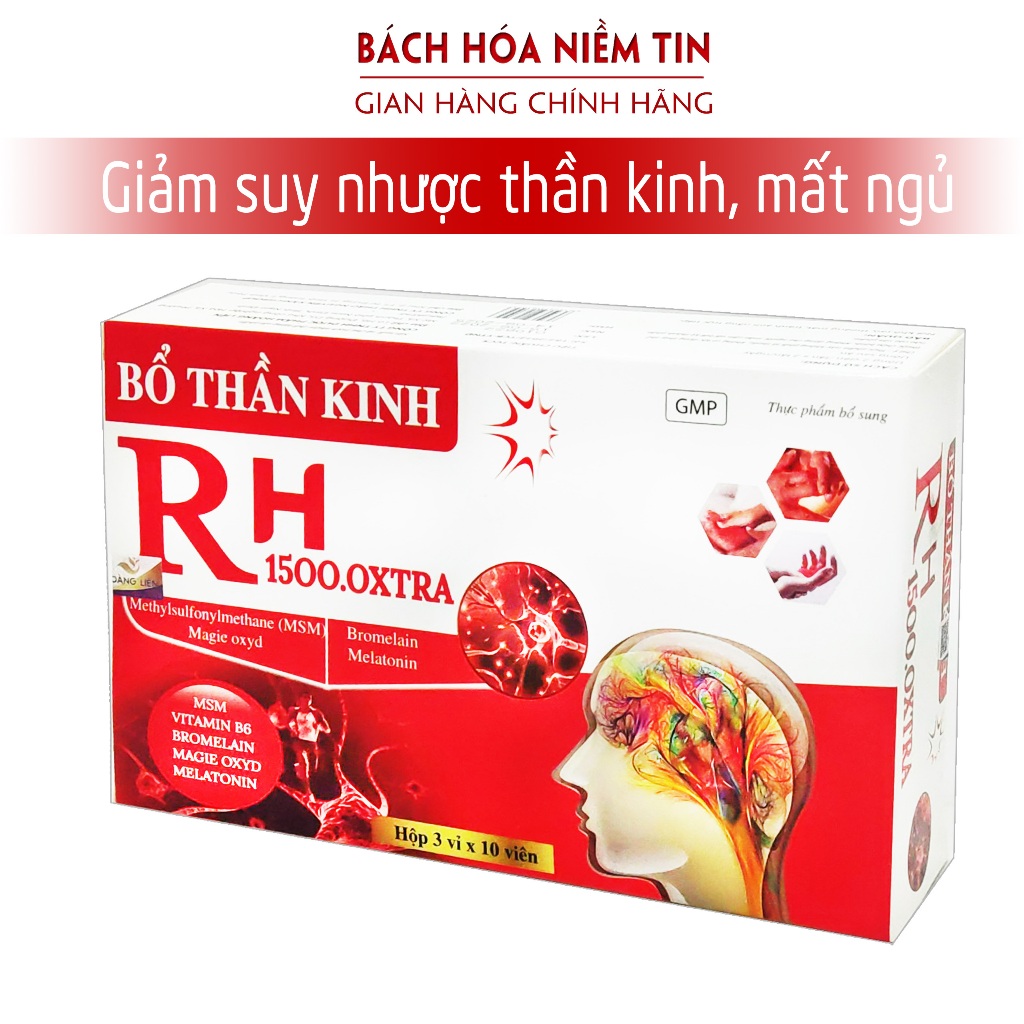 Viên uống Bổ Thần Kinh RH 15000Xtra bổ sung vitamin B1,B6, B12 và Magie giúp giảm đau dây thần kinh ngoại biên, đau vai