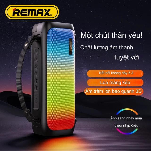 Loa bluetooth REMAX RB-M67, loa bass mạnh có đèn led nhấp nháy theo nhạc, thiết kế thời thượng, chống nước, pin trâu