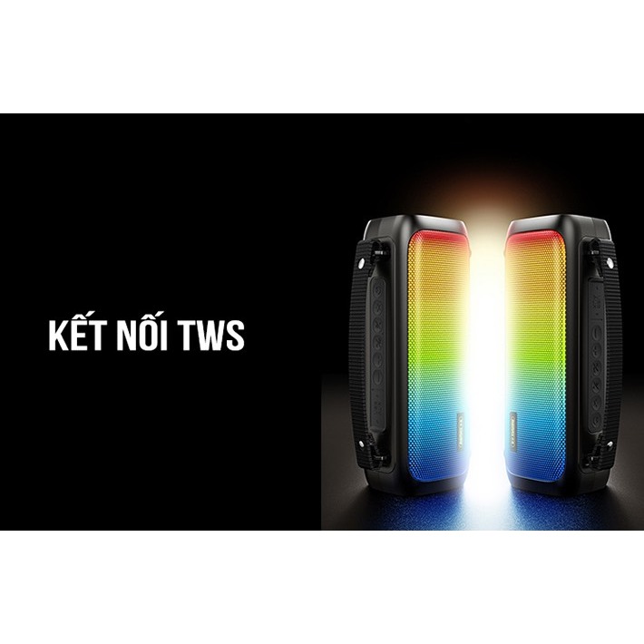 Loa bluetooth REMAX RB-M67, loa bass mạnh có đèn led nhấp nháy theo nhạc, thiết kế thời thượng, chống nước, pin trâu