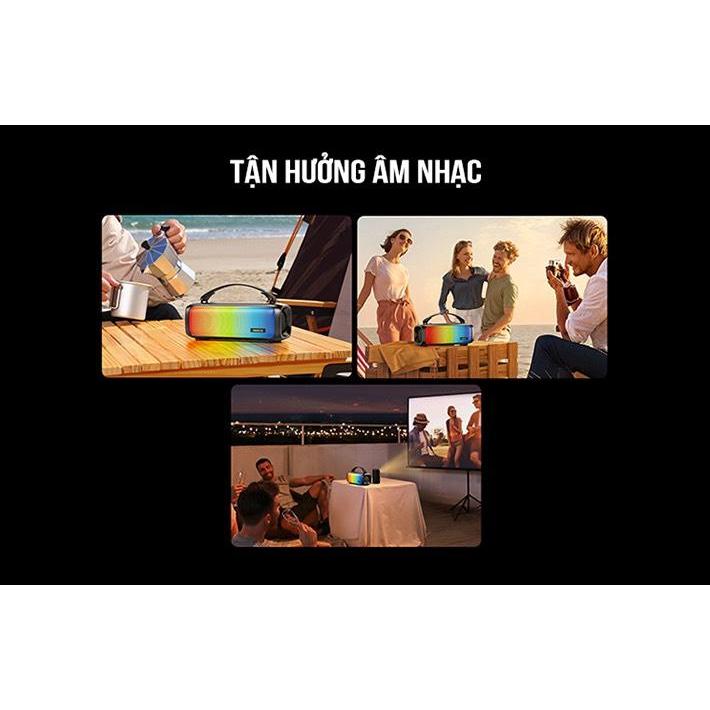 Loa bluetooth REMAX RB-M67, loa bass mạnh có đèn led nhấp nháy theo nhạc, thiết kế thời thượng, chống nước, pin trâu